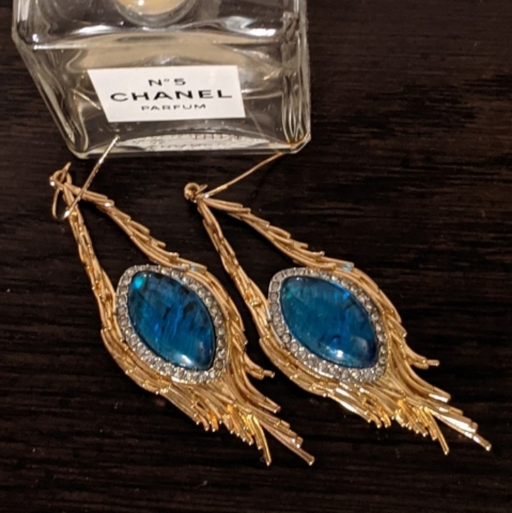 NWT Alexis Bittar Turquoise Gold Earrings - Picture 2 of 14